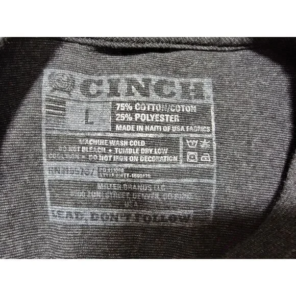 Cinch Denim Co. Heather Grey T-shirt - Large - Picture 3 of 4